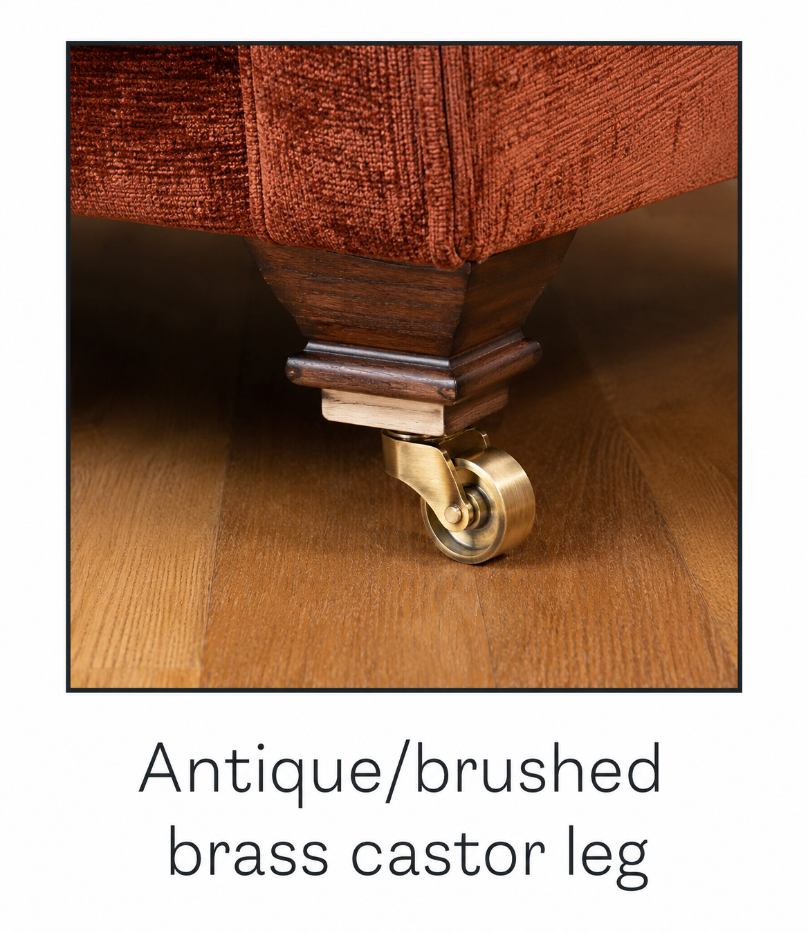 Anitique Brushed brass castor leg